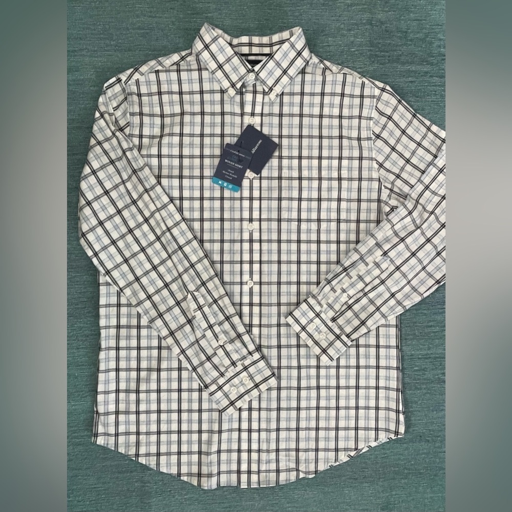 Croft & Barrow Stretch True Comfort Woven Shirt Machine Wash UltraSoft Size Med
